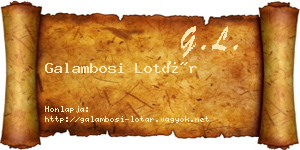 Galambosi Lotár névjegykártya